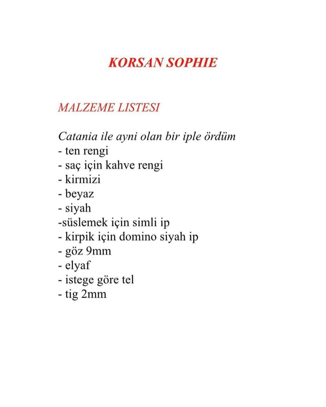 Ücretsiz Kız Korsan Amigurumi Tığ İşi Tarifi