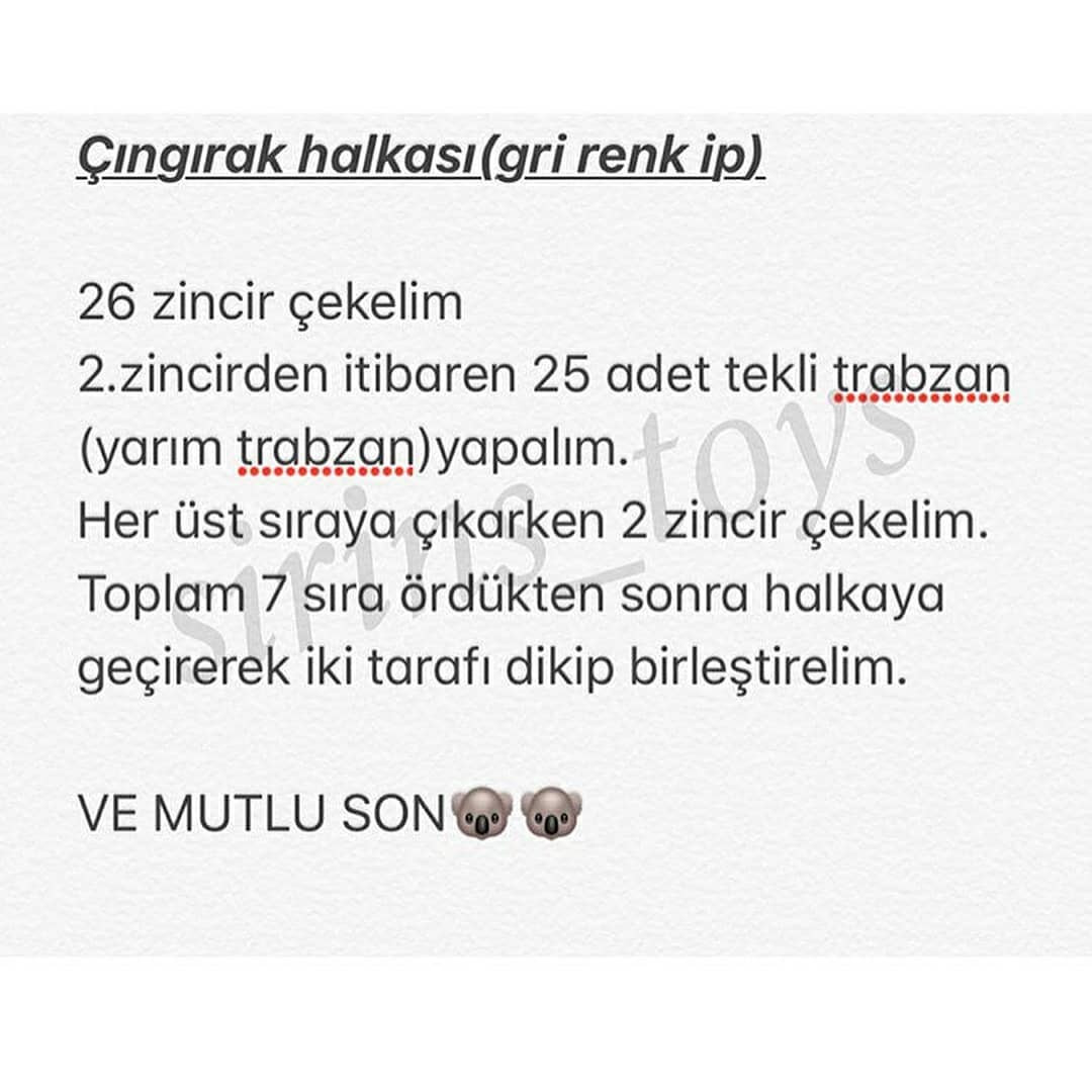 Ücretsiz Koala Bebek Zili Tığ İşi Tarifi