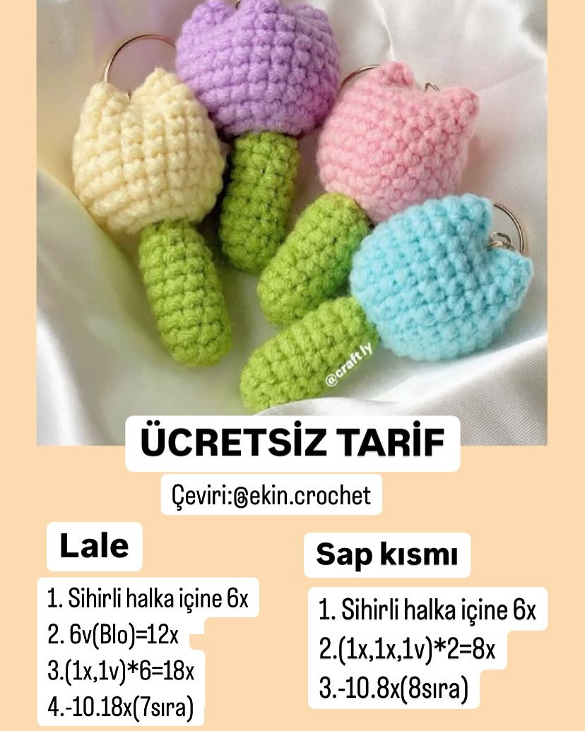 ÜCRETSİZ LALE ANAHTARLIK YAPIMI TARİFİ
