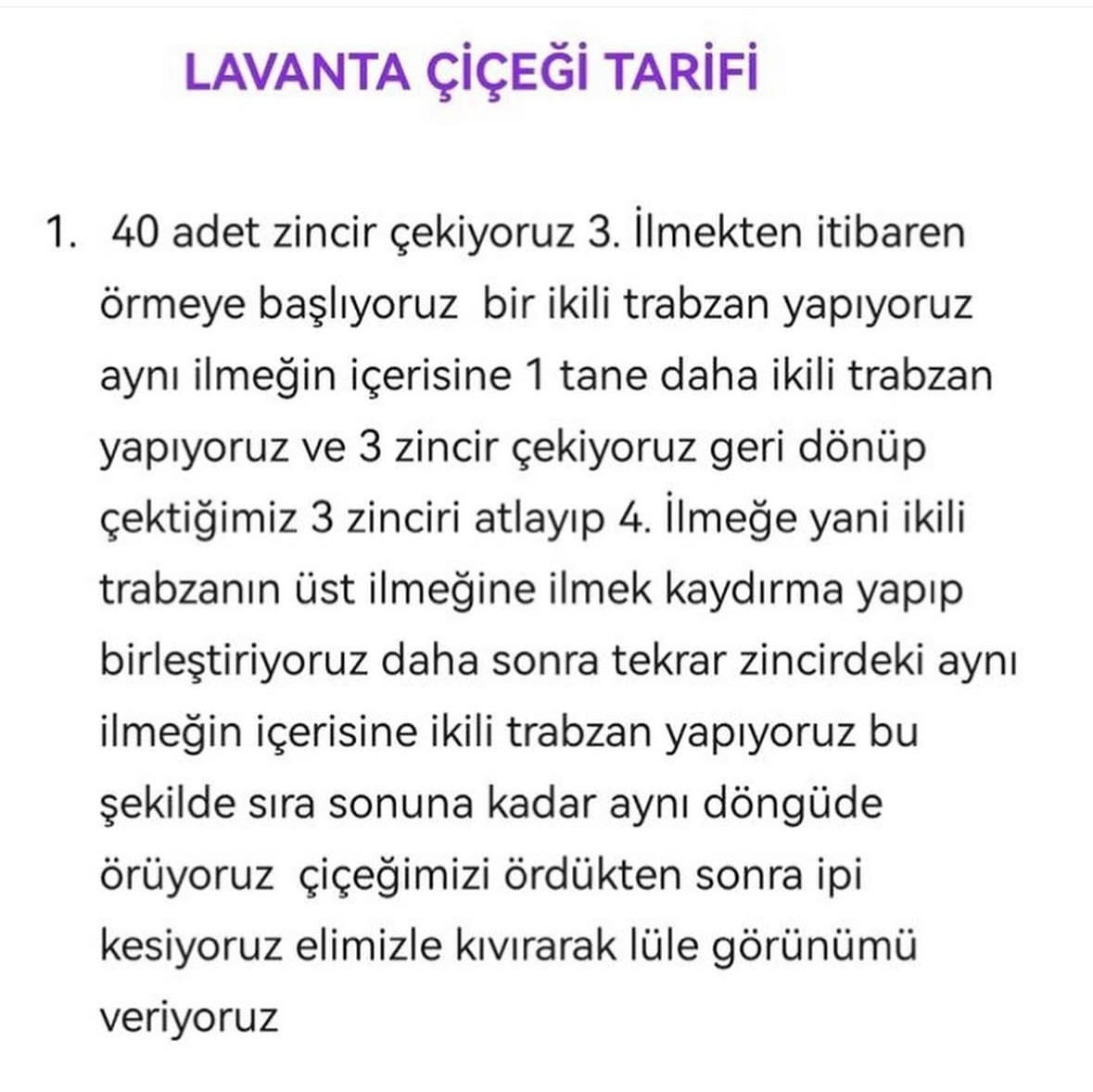 Ücretsiz Lavanta Çiçeği Tığ İşi Modeli