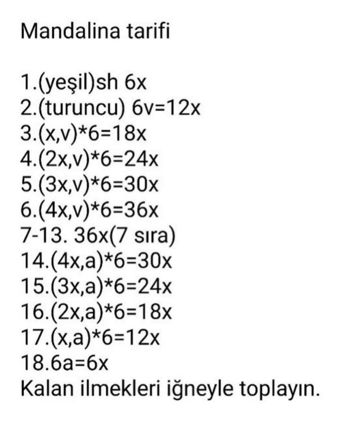 Ücretsiz Mandalina Örgü Tarifi