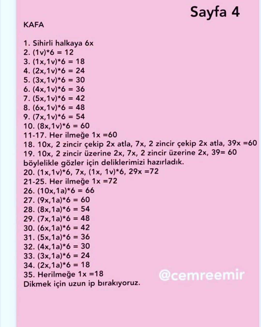 Ücretsiz Noel Bebeği Tığ İşi Şeması