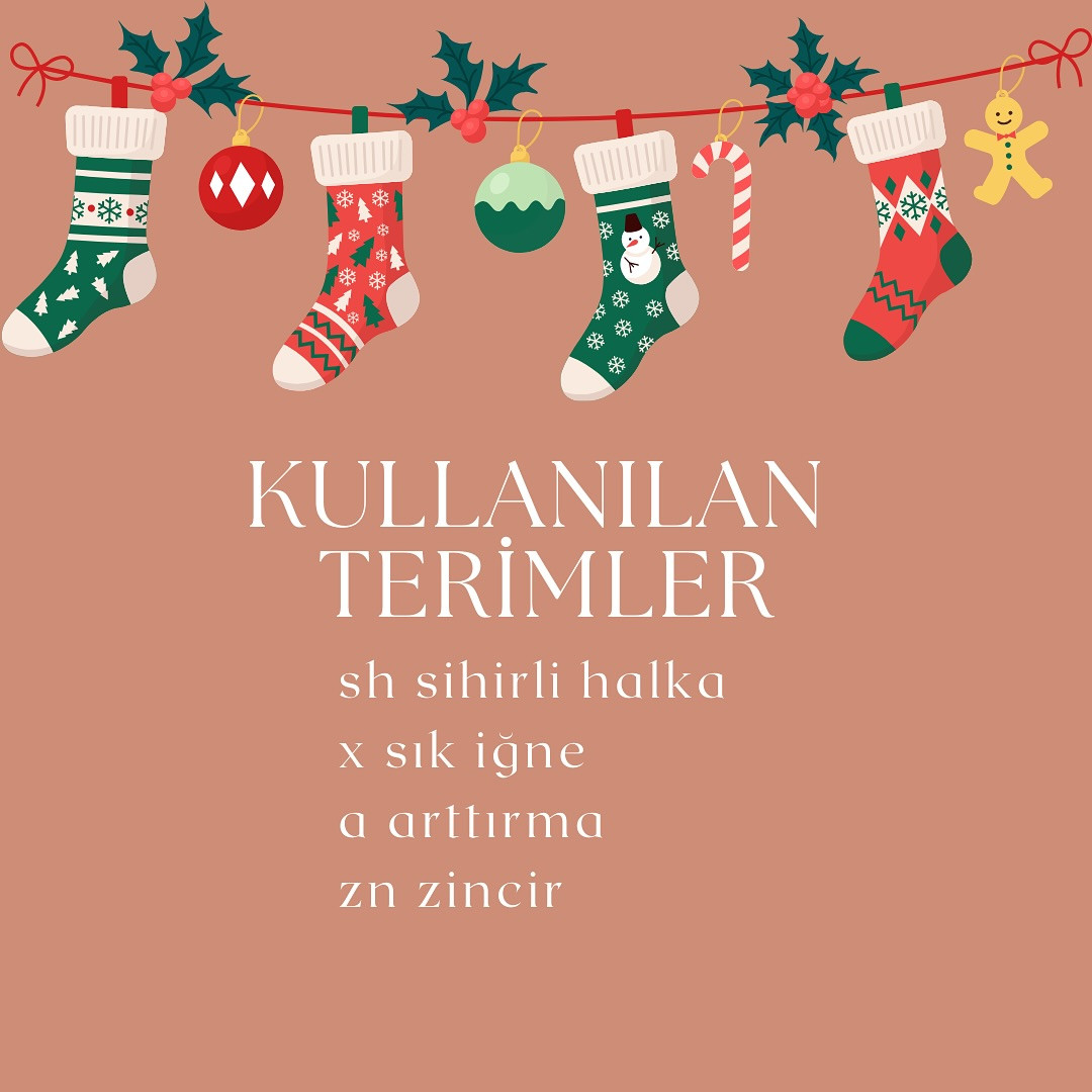ÜCRETSİZ Noel Çorabı Tığ İşi Şeması