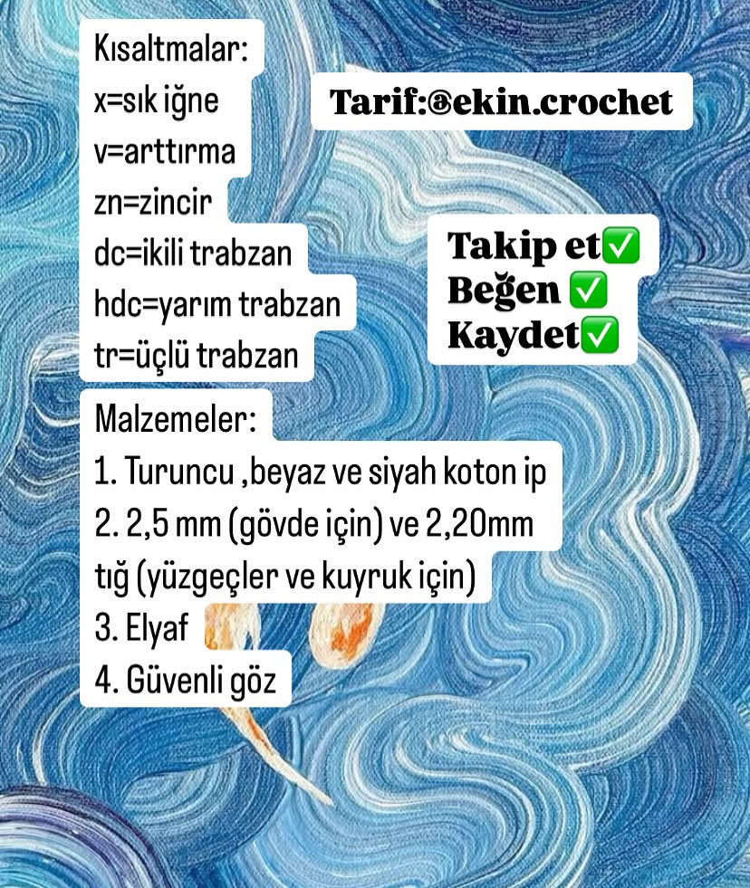 Ücretsiz Palyaço Balığı Anahtarlık Tığ İşi Tarifi