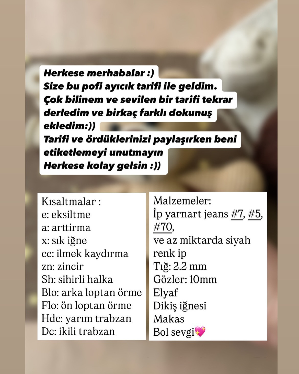 Ücretsiz Pofuduk Ayıcık Amigurumi Tarifi