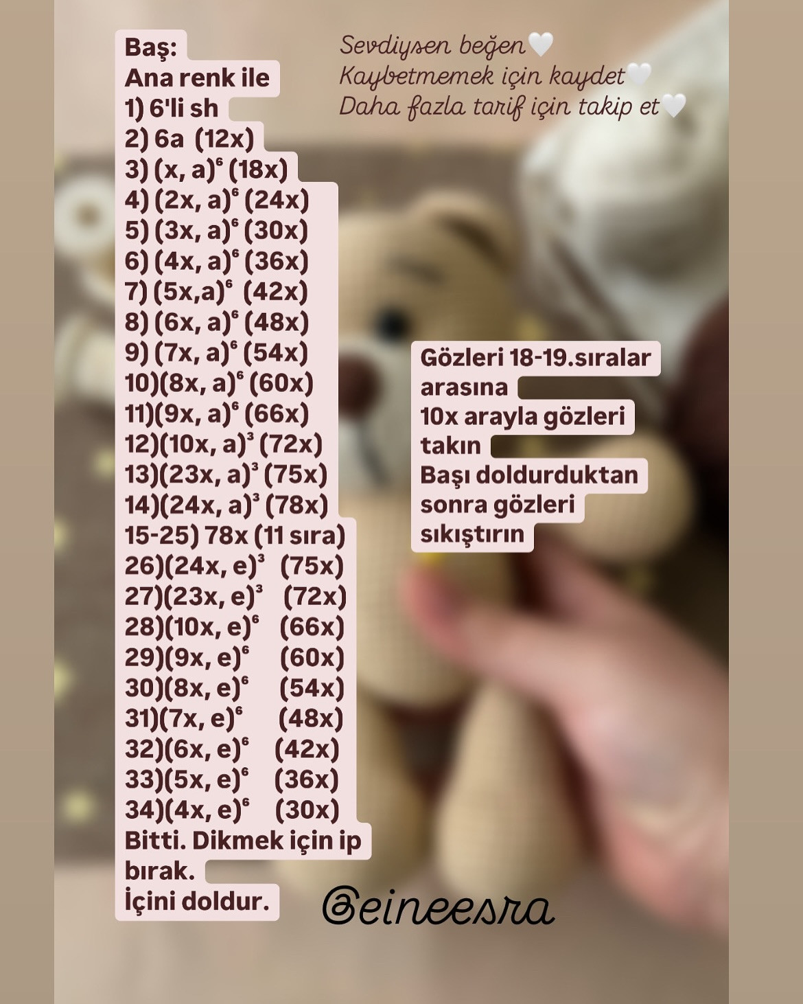 Ücretsiz Pofuduk Ayıcık Amigurumi Tarifi