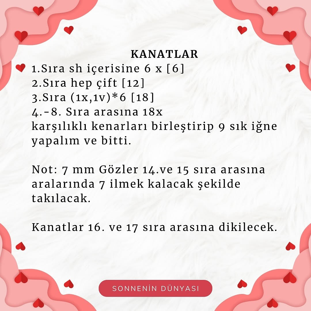 Ücretsiz Sevgili Kuşcuk Amigurumi Örgü Şeması