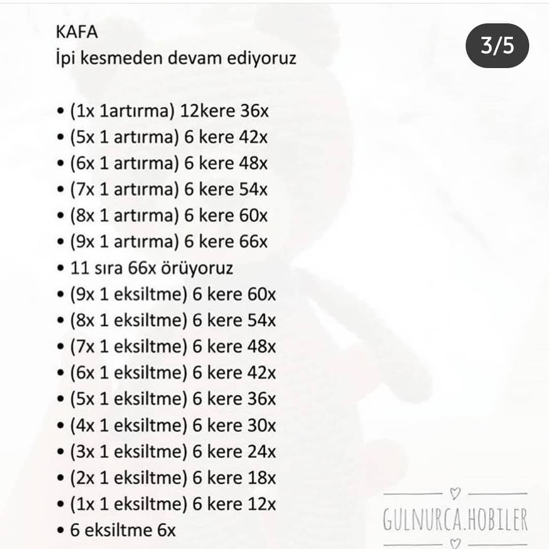 Ücretsiz Sevimli Ayı Bebek Örgü Şeması