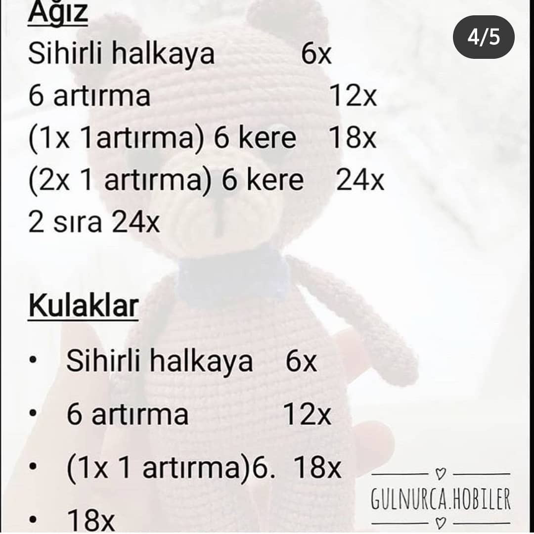 Ücretsiz Sevimli Ayı Bebek Örgü Şeması