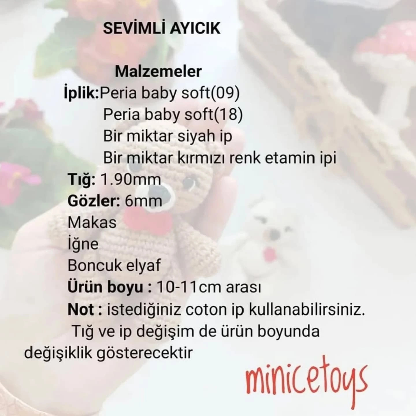 ÜCRETSİZ Sevimli Ayıcık Amigurumi Tarifi