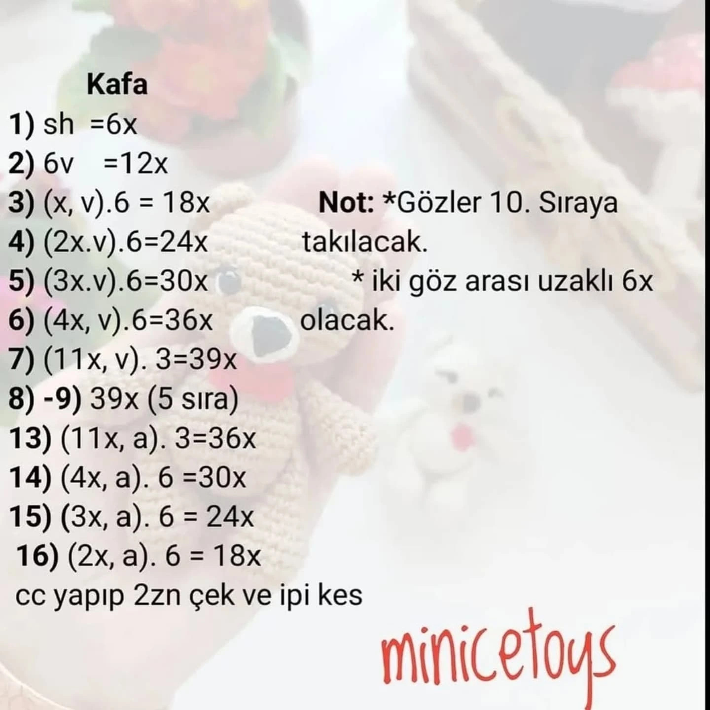 ÜCRETSİZ Sevimli Ayıcık Amigurumi Tarifi