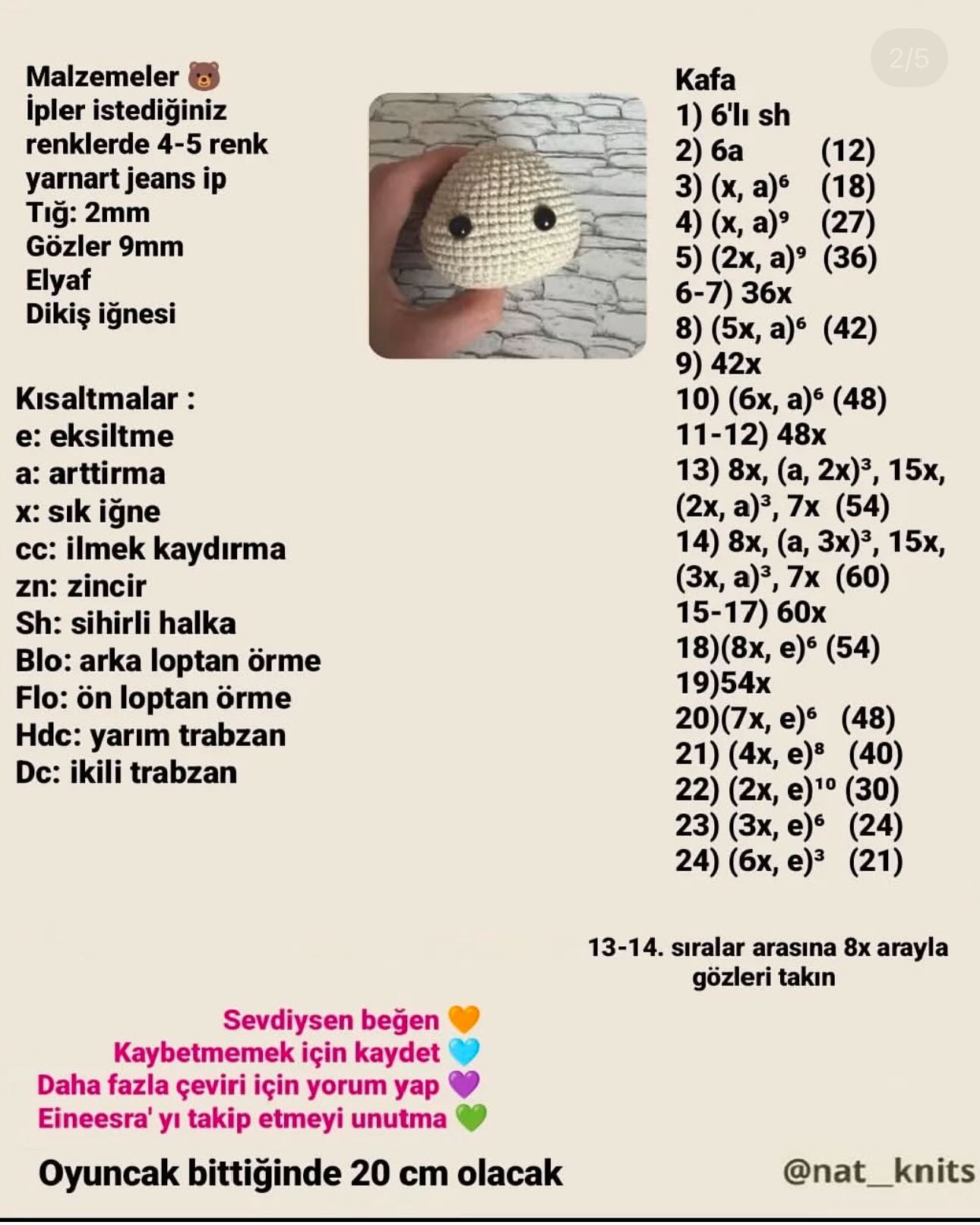 Ücretsiz Sevimli Ayıcıklar Tığ İşi Tarifi