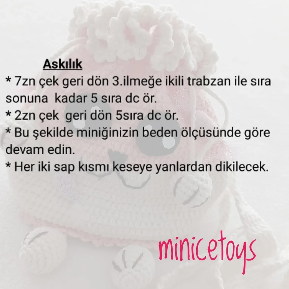 Ücretsiz Sevimli Bayram Kese Örgü Şeması