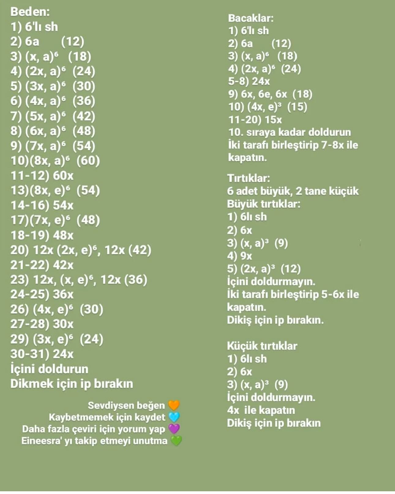 Ücretsiz Sevimli Dinozor Amigurumi Yapımı
