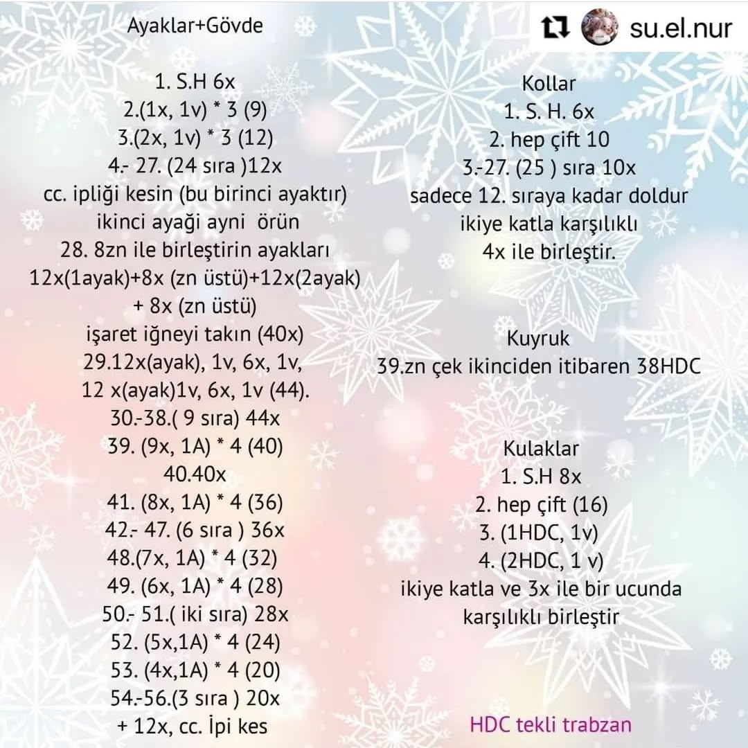 Ücretsiz sevimli fare amigurumi yapım şeması