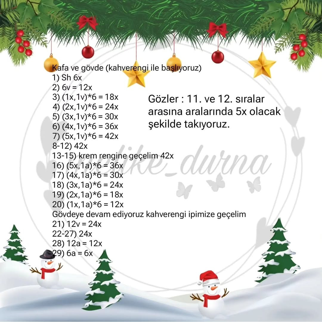 Ücretsiz Sevimli Geyik Amigurumi Tarifi