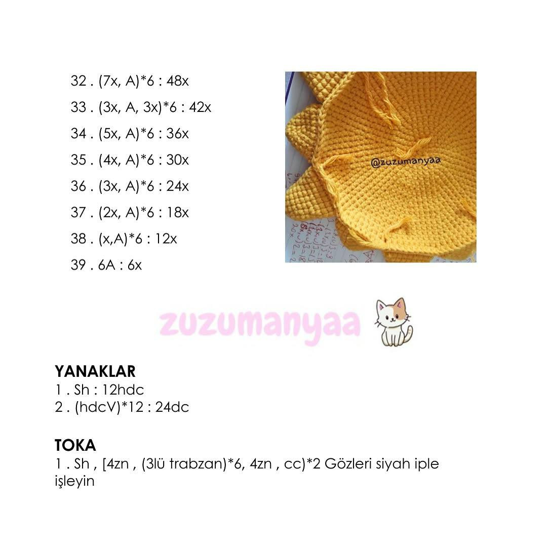 Ücretsiz Sevimli Güneş Amigurumi Tarifi