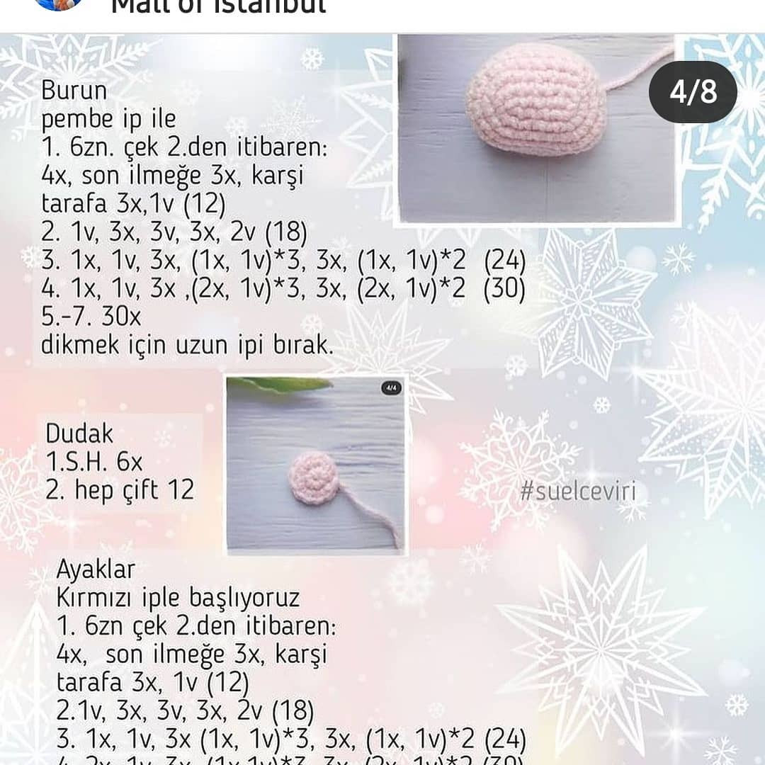 Ücretsiz sevimli inek amigurumi yapım tarifi