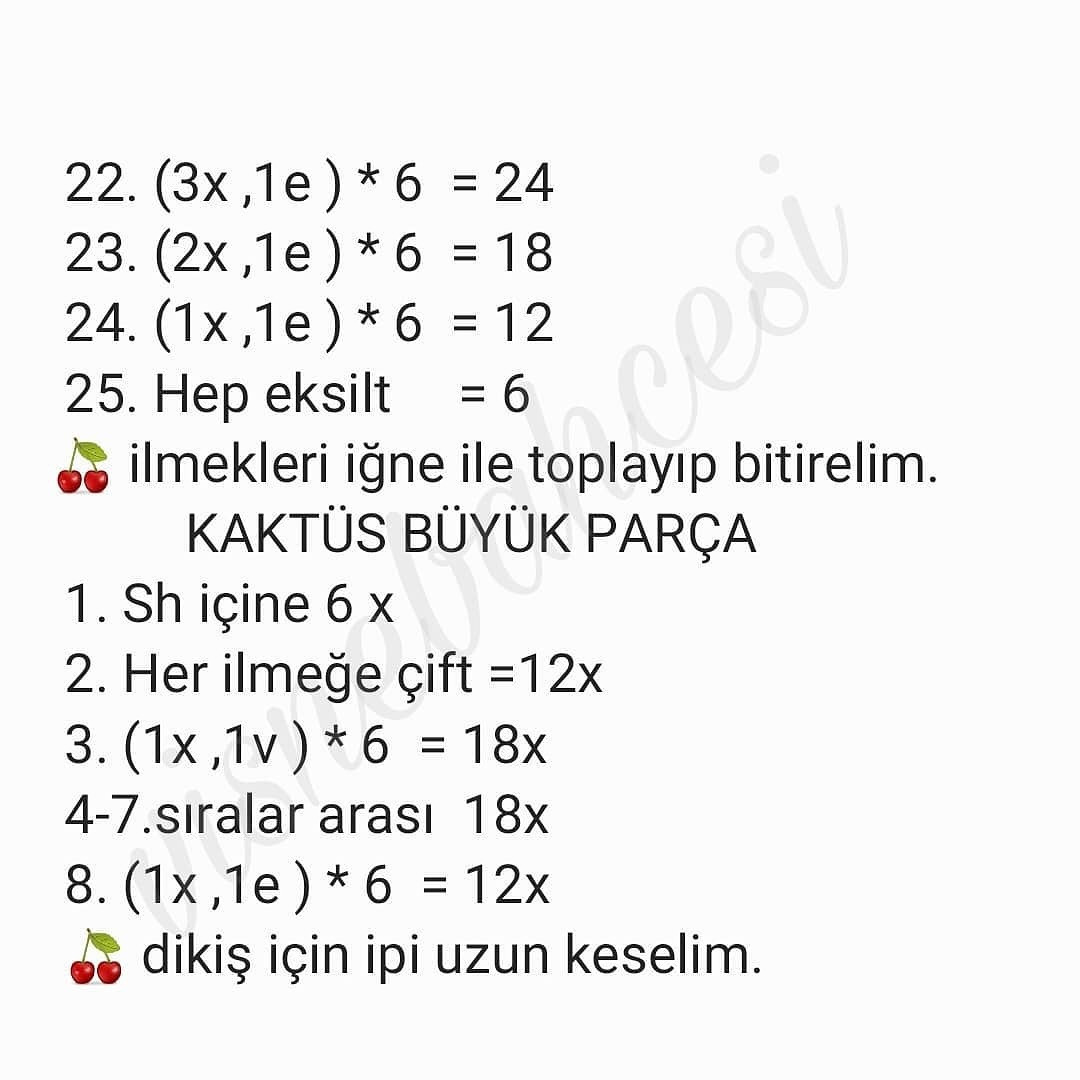 Ücretsiz Sevimli Kaktüs Amigurumi Tarifi