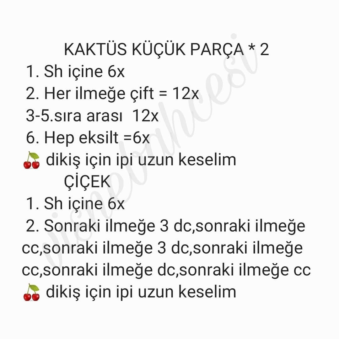 Ücretsiz Sevimli Kaktüs Amigurumi Tarifi
