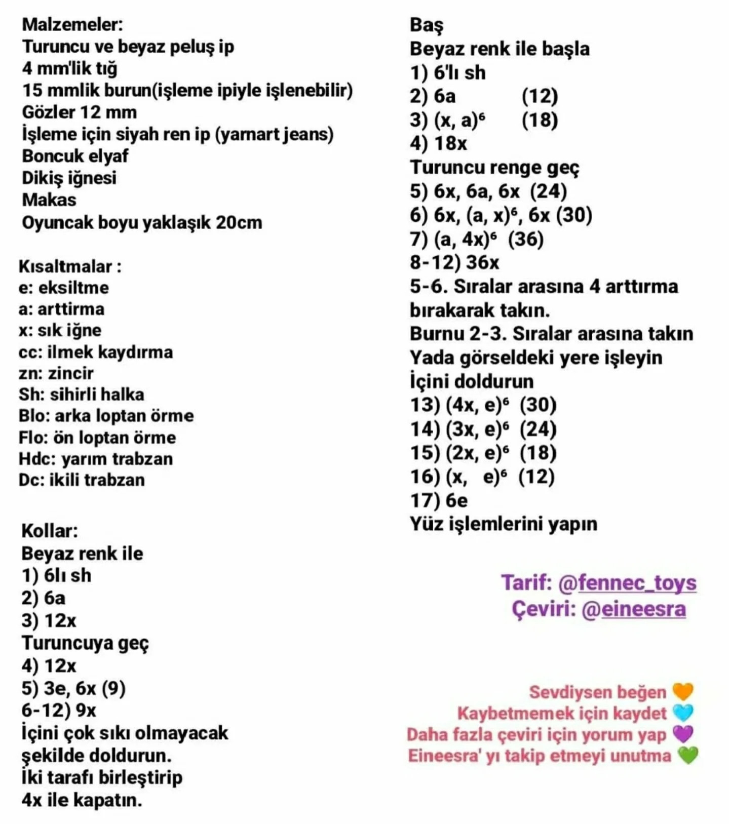 Ücretsiz Sevimli Kaplan Amigurumi Tığ İşi Tarifi