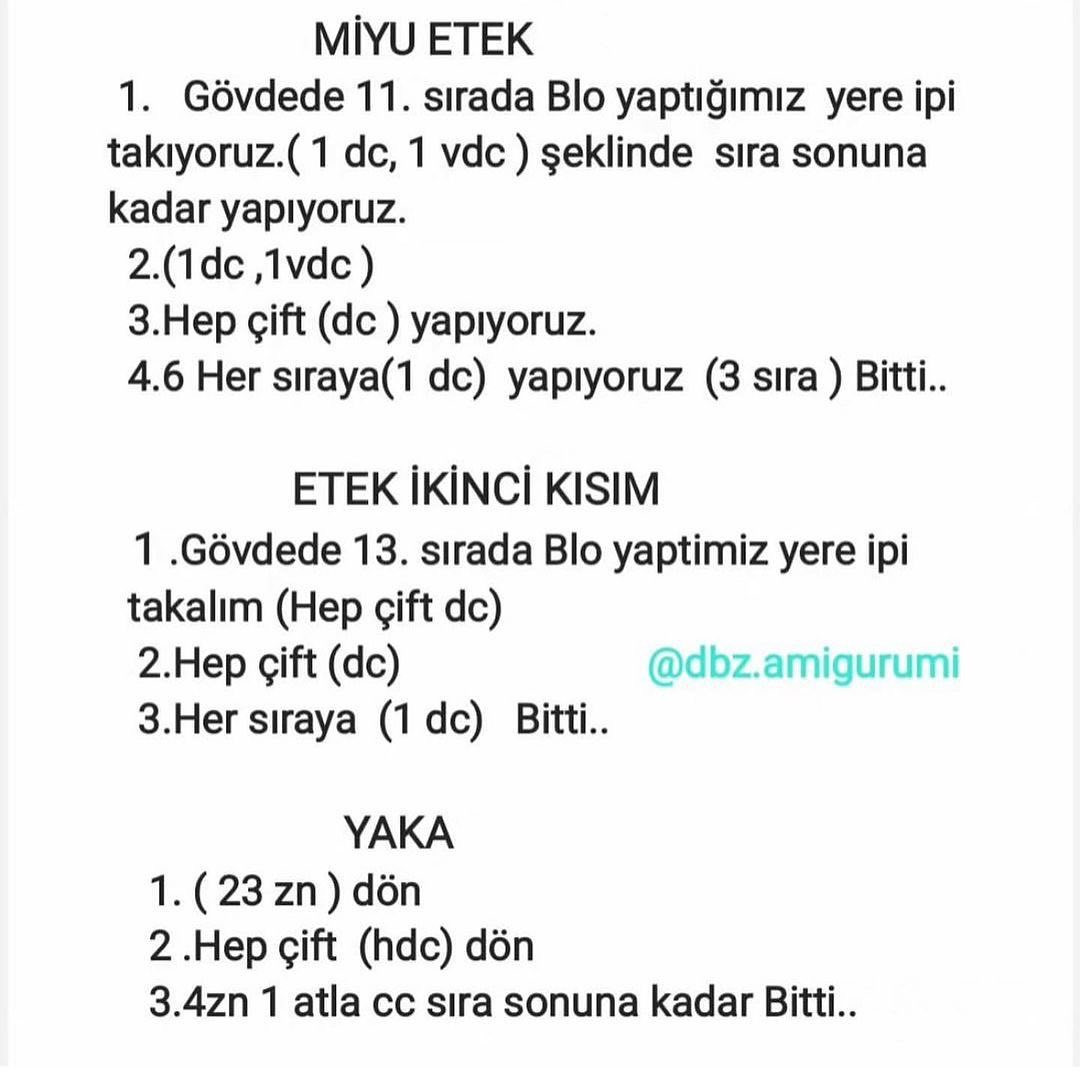 Ücretsiz Sevimli Kedi Amigurumi Şeması