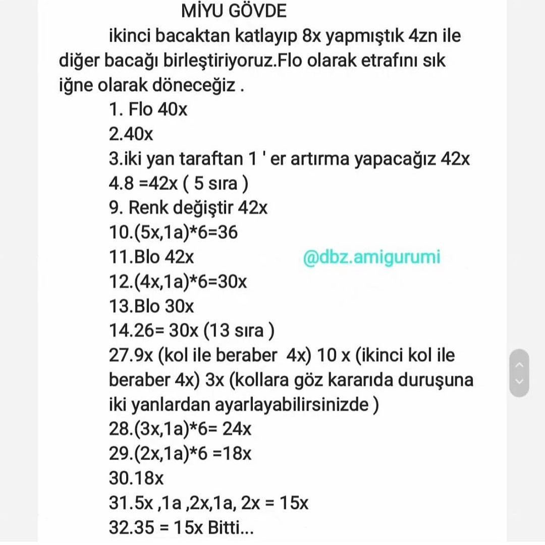 Ücretsiz Sevimli Kedi Amigurumi Şeması