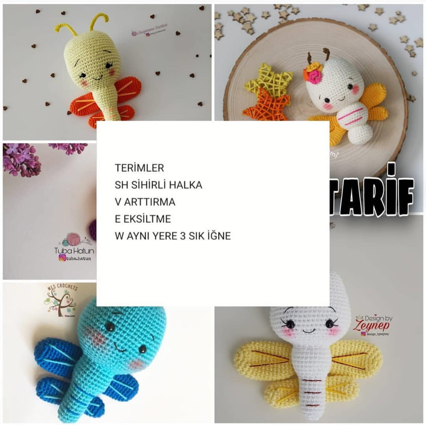 Ücretsiz Sevimli Kelebek Amigurumi Yapımı