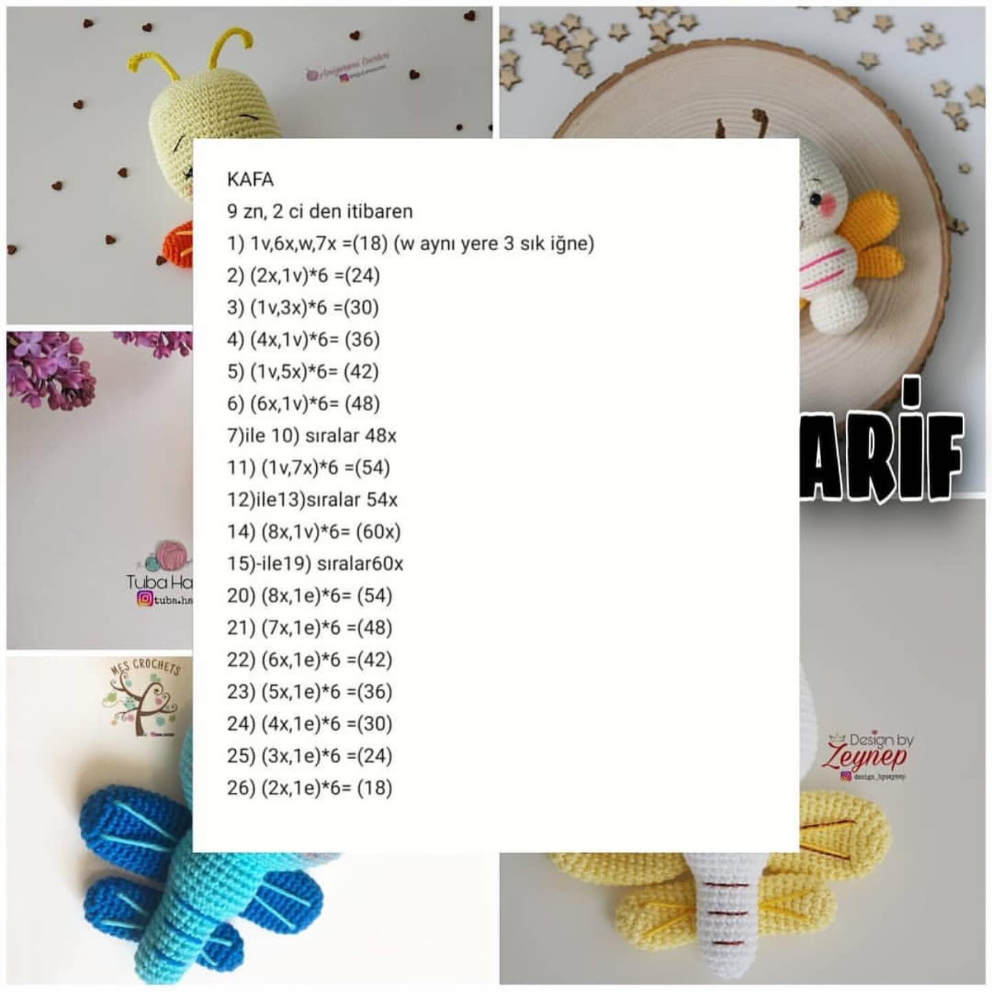 Ücretsiz Sevimli Kelebek Amigurumi Yapımı