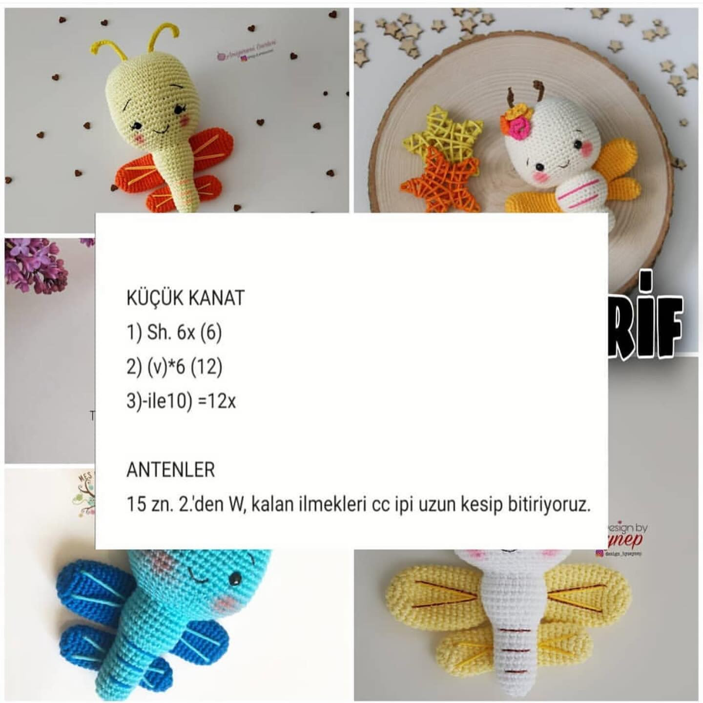 Ücretsiz Sevimli Kelebek Amigurumi Yapımı