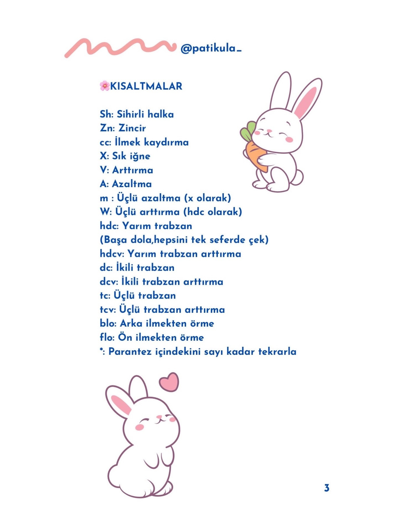 Ücretsiz Sevimli Tavşan Amigurumi Yapımı