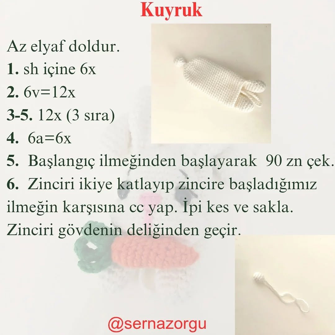 Ücretsiz Sevimli Tavşan Anahtarlık Tarifi