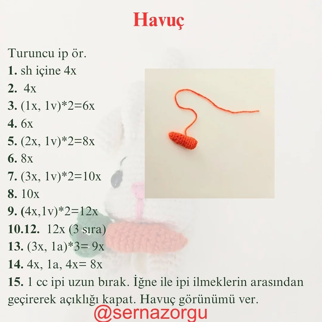 Ücretsiz Sevimli Tavşan Anahtarlık Tarifi