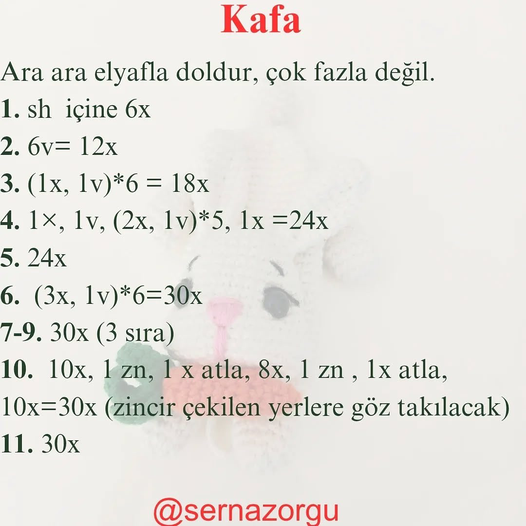 Ücretsiz Sevimli Tavşan Anahtarlık Tarifi