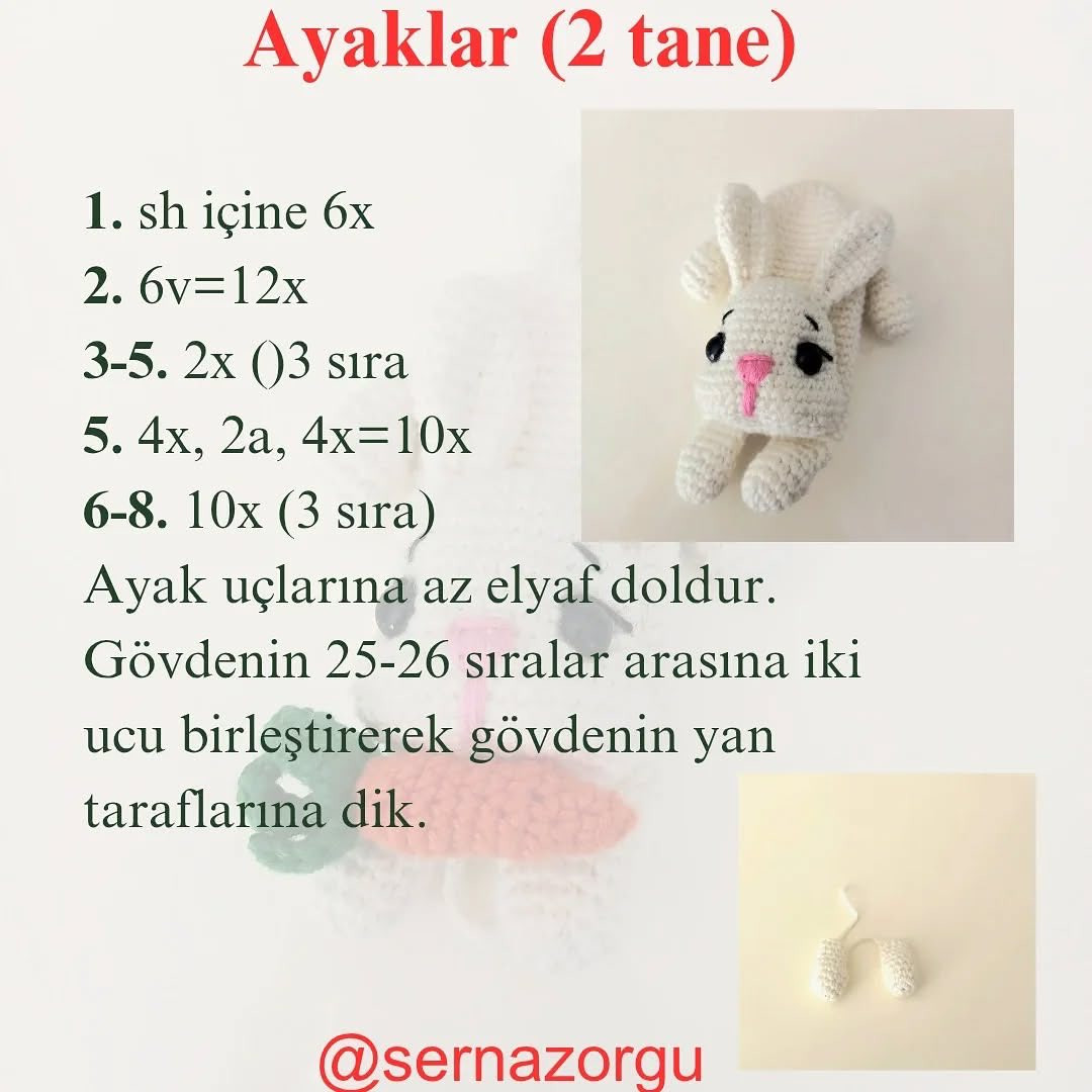 Ücretsiz Sevimli Tavşan Anahtarlık Tarifi