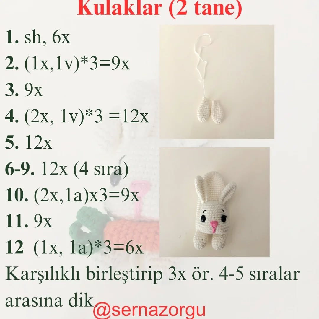 Ücretsiz Sevimli Tavşan Anahtarlık Tarifi