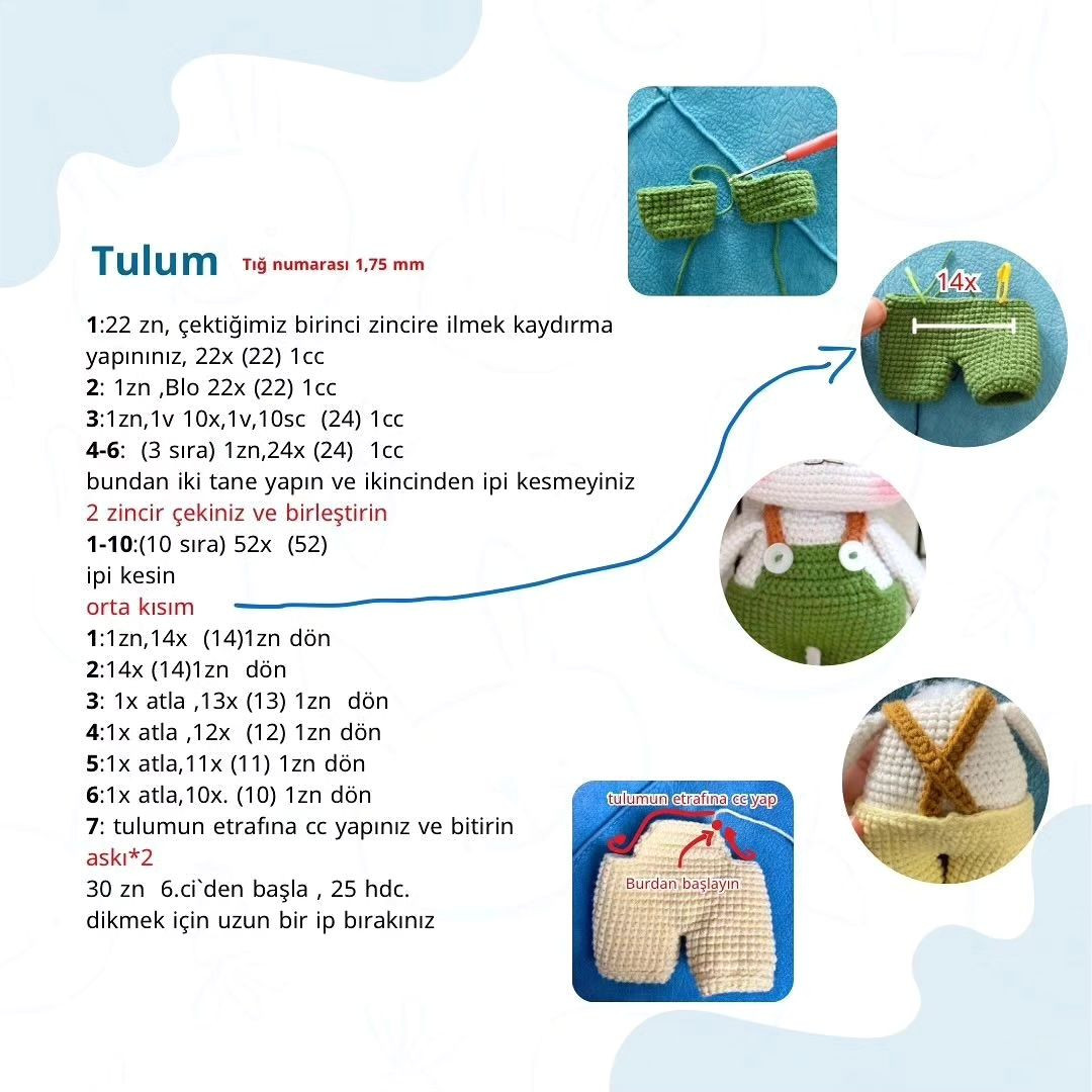 Ücretsiz Sevimli Tavşanlar Tığ İşi Örgü Şeması