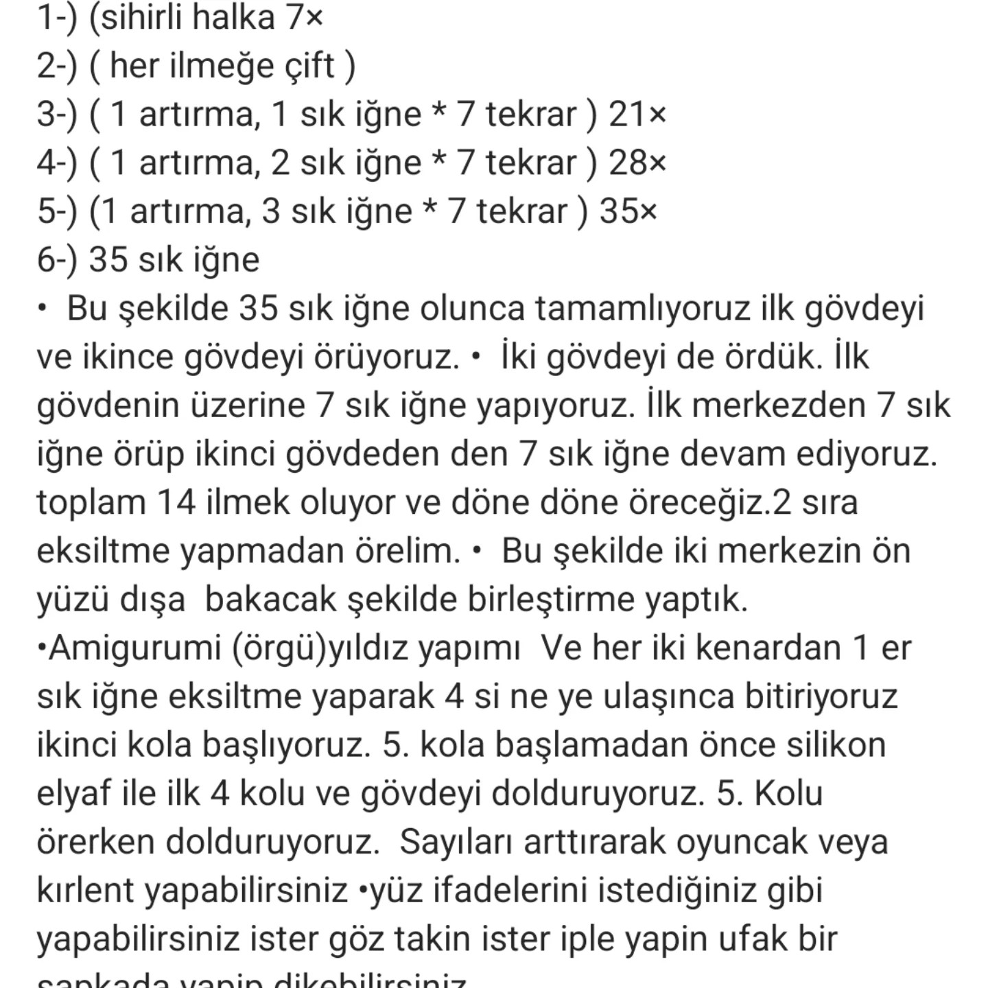 Ücretsiz Sevimli Yıldız Anahtarlık Tığ İşi Şeması