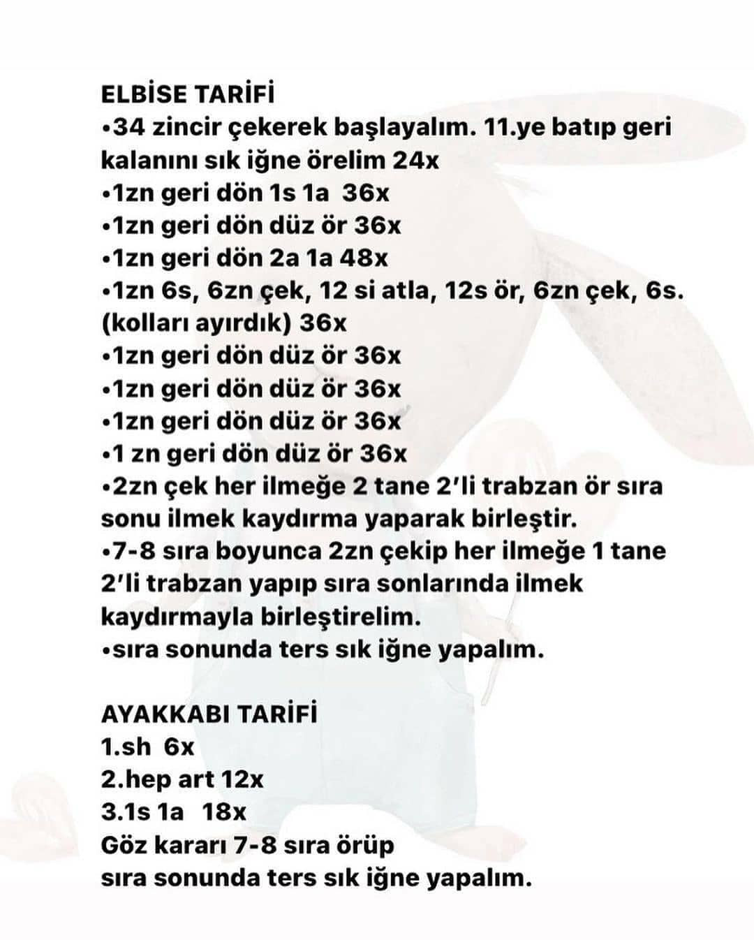 Ücretsiz Tavşan Amigurumi Örnekleri