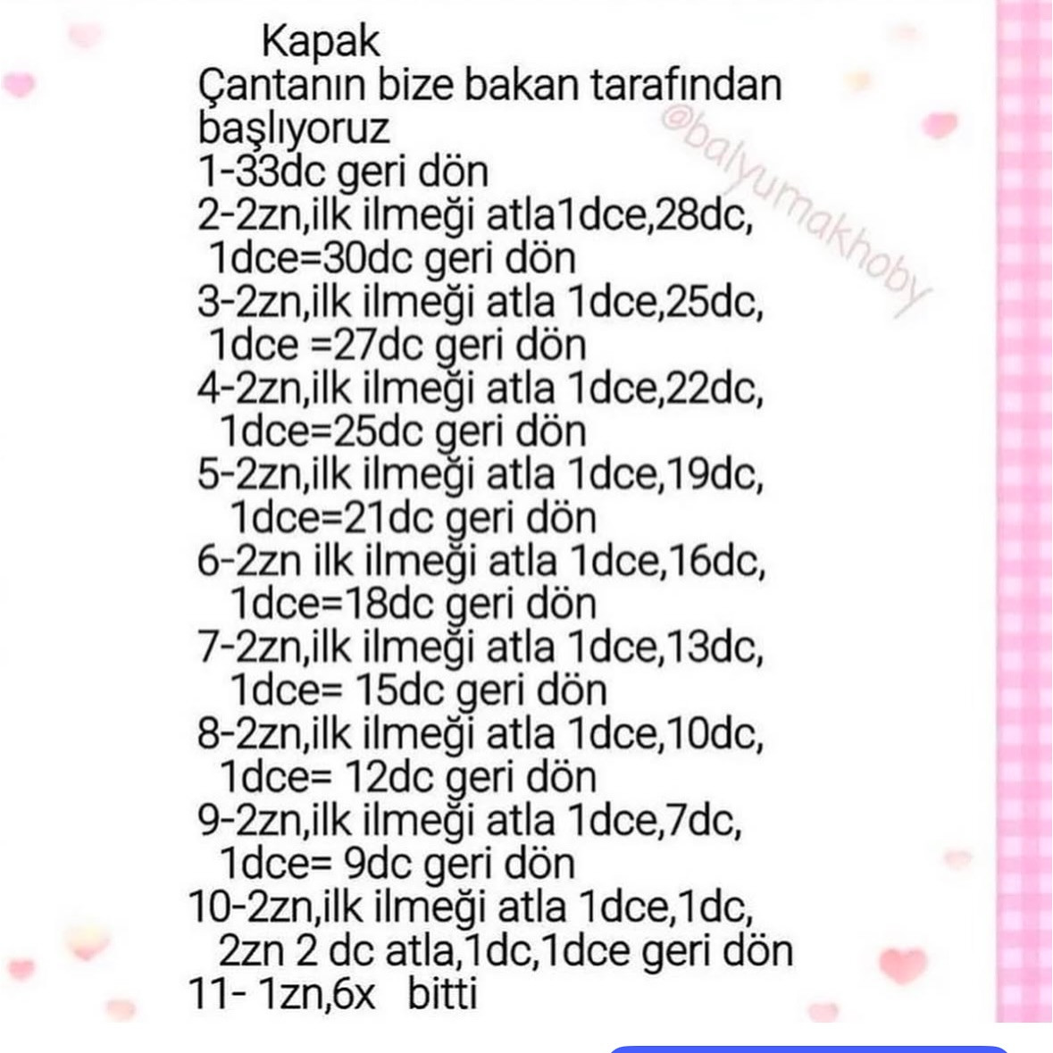 Ücretsiz Tavşanlı Çanta Tığ İşi Tarifi
