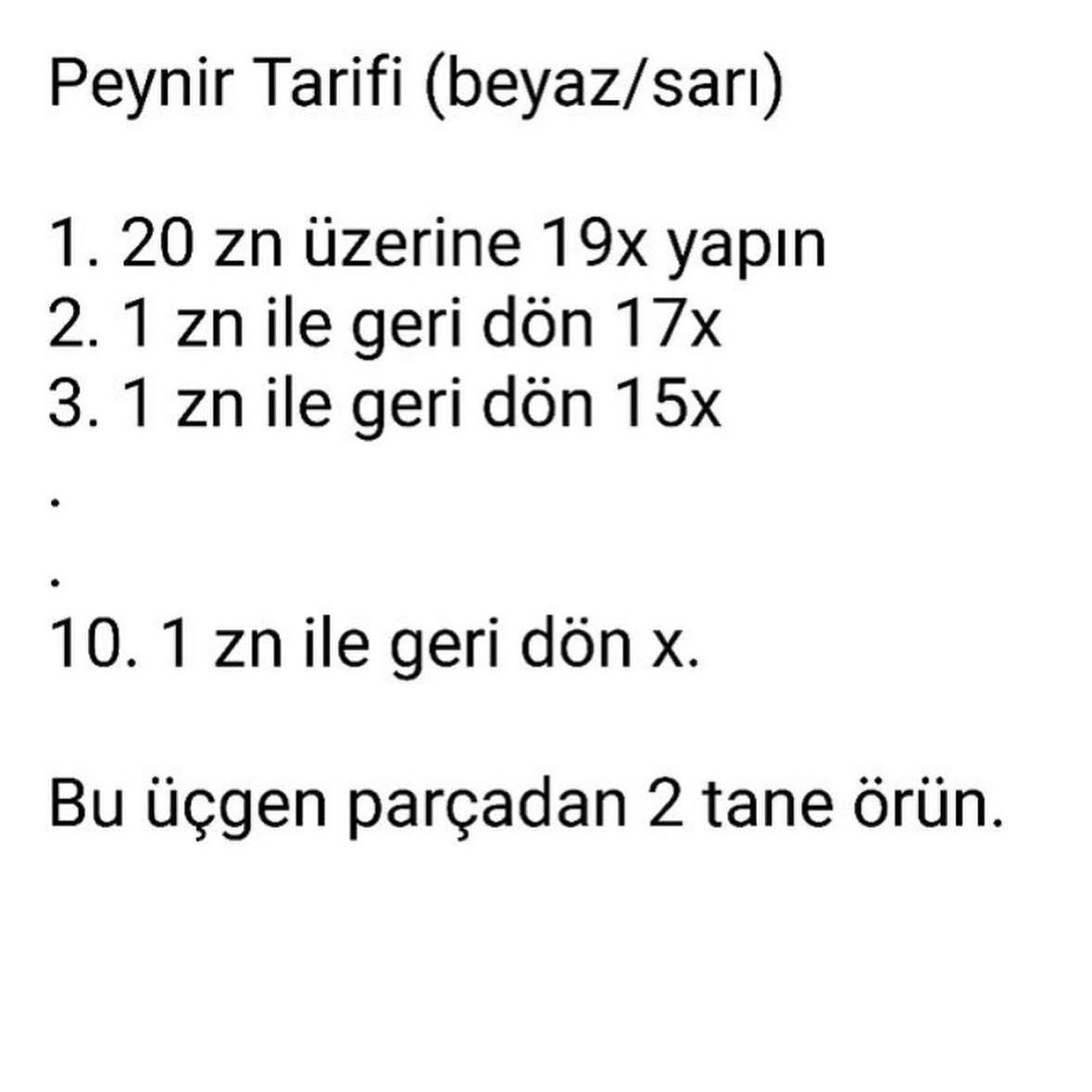 Ücretsiz Tığ İşi Peynir Modeli