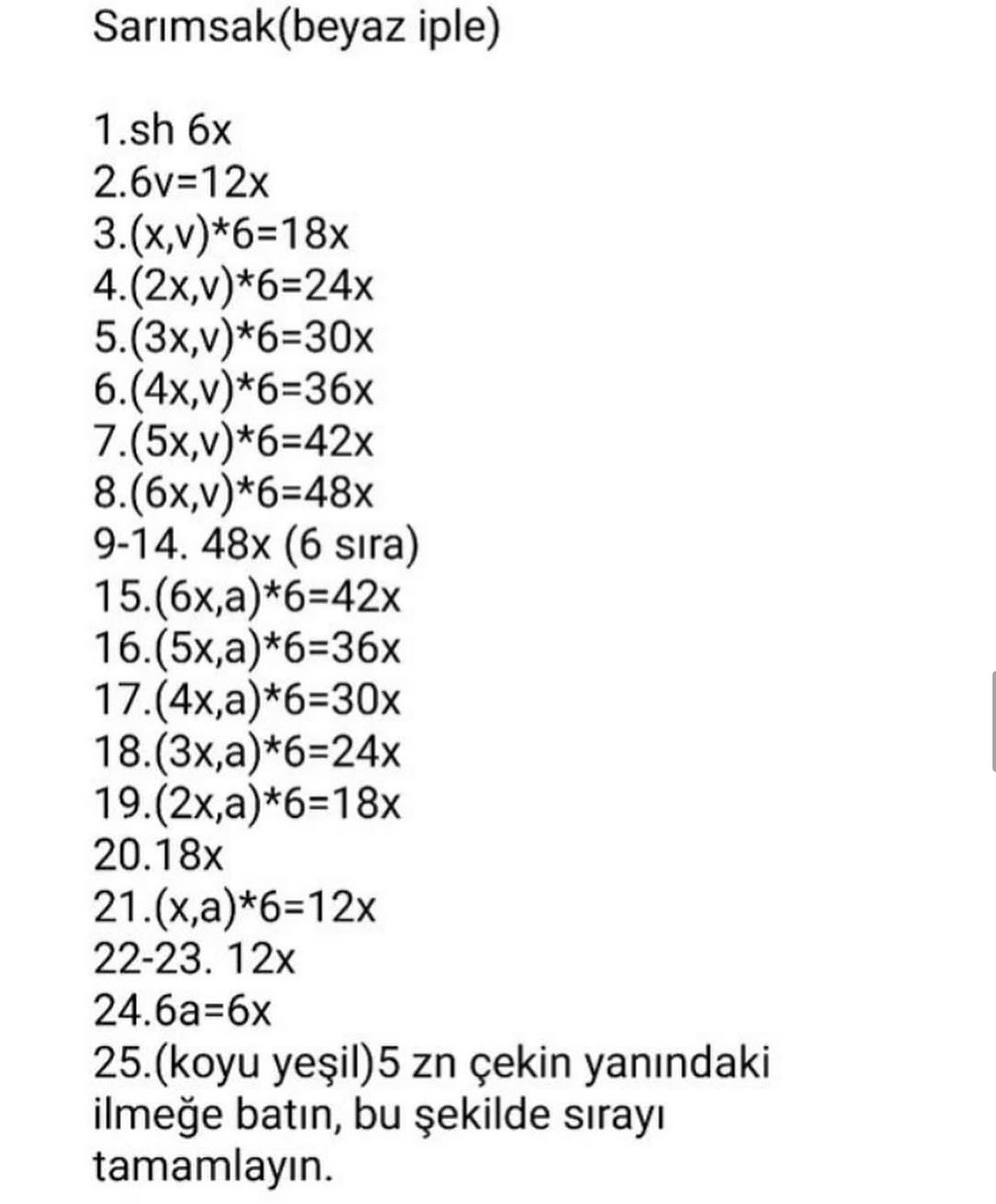 Ücretsiz Tığ İşi Sarımsak Tarifi