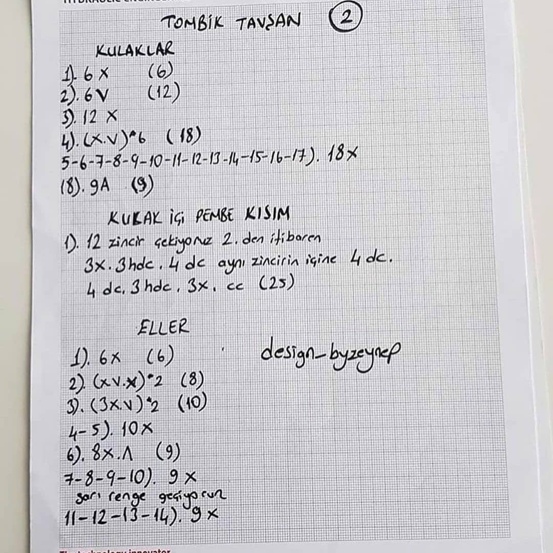Ücretsiz Tığ İşi Tavşan Örnekleri