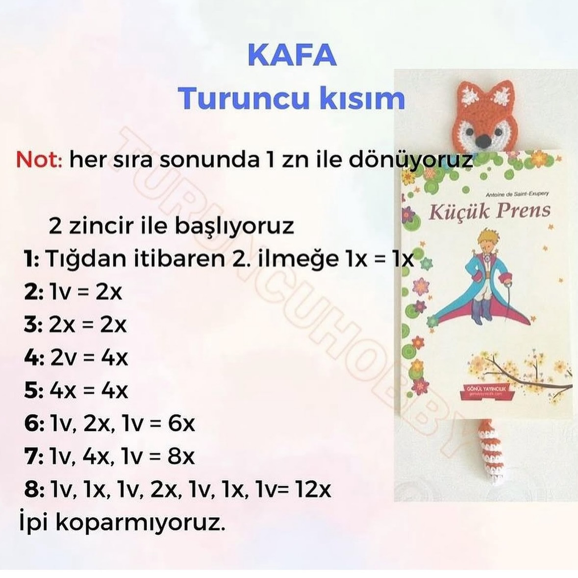 Ücretsiz Tığ işi Tilki Kitap Ayracı Tarifi