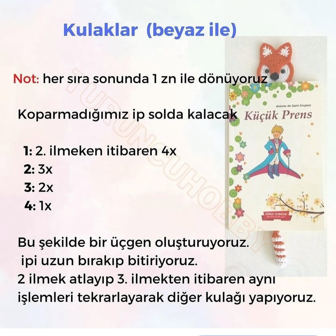 Ücretsiz Tığ işi Tilki Kitap Ayracı Tarifi