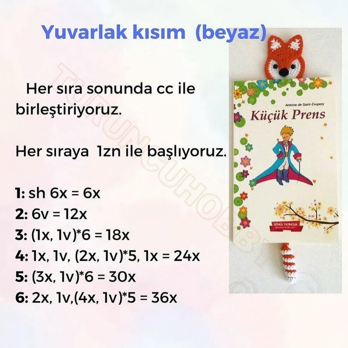 Ücretsiz Tığ işi Tilki Kitap Ayracı Tarifi