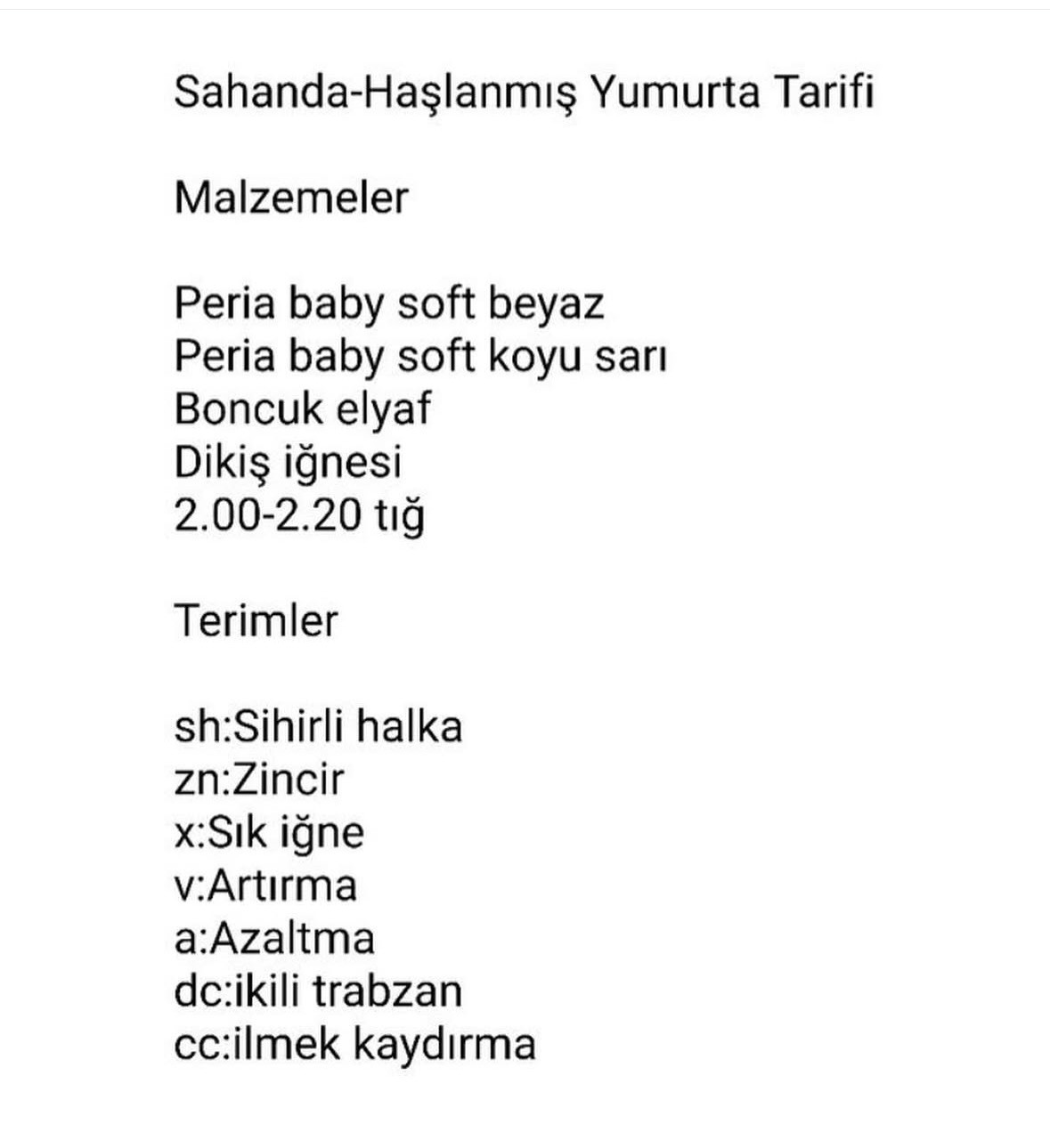 Ücretsiz Tığ İşi Yumurta ve Saçma Sarma Tarifi