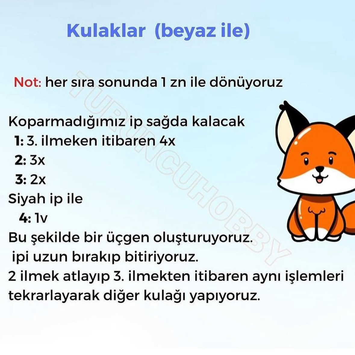 Ücretsiz Tilki Anahtarlık Tığ İşi Şeması