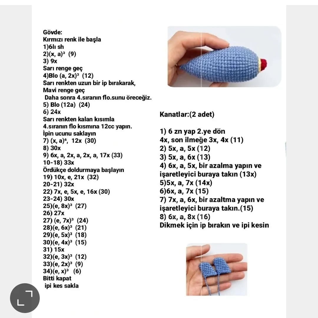 Ücretsiz Uçak Amigurumi Tığ İşi Şeması