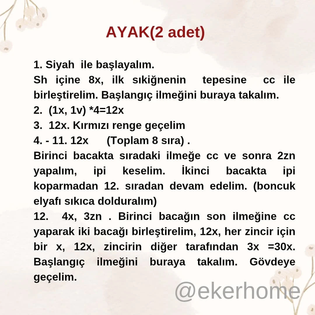 Ücretsiz uğur böceği amigurumi yapılışı